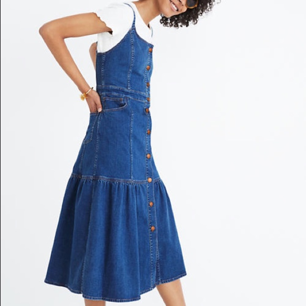 Madewell Bayview Tiered Midi Dress
